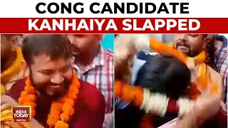 Kanhaiya Kumar Slapped By Man Garlanding Him, Black Ink Thrown In Delhi | Lok Sabha Election 2024