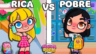 ROTINA ALUNA RICA VS ALUNA POBRE | HISTORINHAS AVATAR WORLD