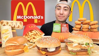 MUKBANG EATING Mcdonald's SAUCY Big Mac, Quarter Pounder, Filet O Fish, CRISPY Nuggets, Holiday Pie