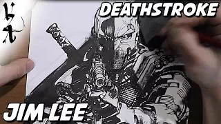 Jim Lee drawing Deathstroke