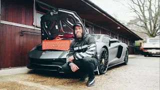 £100,000 Supreme x Louis Vuitton skateboard trunk in my Aventador S