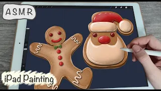 ASMR iPad Sounds - Teaching you how to Paint Christmas/Gingerbread Cookies - Whispering