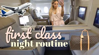 flying first class🍸 NY to LA! in-flight night routine