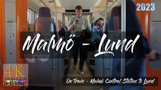 Malmö, Sweden | Walking & Taking The Train | Malmö Central Station to Lund | 4K | April | 2023