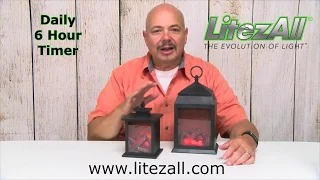 LitezAll® Cozy Battery Operated Fireplace Lanterns