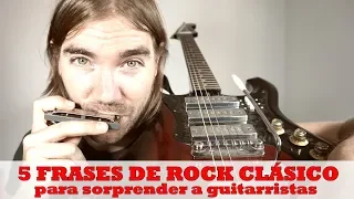 ⚡️5 FRASES ROCK con armónica⚡️Usando la escala de blues con armónica de Do (C)