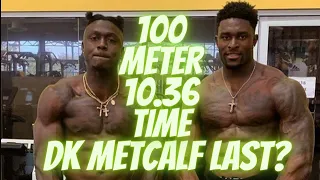 DK Metcalf Finishes Last In 100 meter dash! (time 10.36 still great for his size)