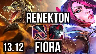 RENEKTON vs FIORA (TOP) | 10/0/3, 7 solo kills, Legendary, 1.3M mastery | KR Diamond | 13.12