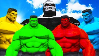 Green Hulk & Red Hulk & Blue Hulk & Yellow Hulk VS Hulk-Rider