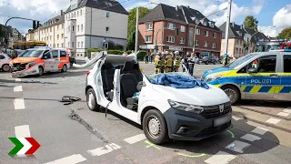 Schwerer Unfall mit Notarztfahrzeug in Essen