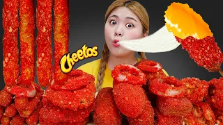 MUKBANG 하이유의 직접 만든 치토스 양념치킨 치즈스틱 핫도그 먹방 &레시피! CHEETOS FRIED CHICKEN AND CHEESE BALL EATING | HIU 하이유