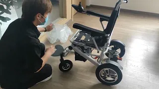 Unboxing a lightweight electric power wheelchair