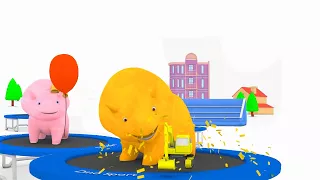 Învaţă culorile cu Dinozaurul Dino și trambuline - Dinozaurul Dino 👶 Desene animate educaţionale