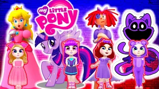 My Talking Angela 2 New Update Gameplay Princess Peach vs My Little Pony vs Ragatha vs CatNap