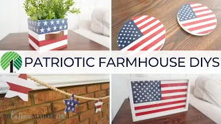 DOLLAR TREE PATRIOTIC DIYs USING MOD PODGE | National Mod Podge Day | Dollar Tree 4th of July DIYs