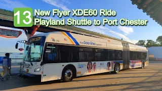Bee Line Bus Route 13 Playland Shuttle Ride: 2018 New Flyer XDE60 313 from Playland to Port Chester