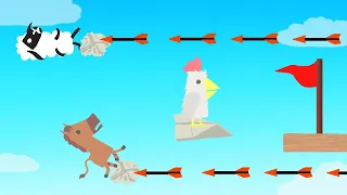 3 Flying Noobs VS Killer Arrows! (Ultimate Chicken Horse)