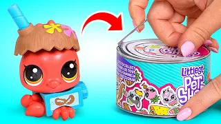 Littlest Pet Shop Toys Unboxing || Thirsty And Hungry Pets In Tin Cans