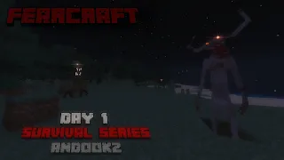 Surviving in Minecraft Fearcraft | Day 1 | MCPE | This is so scary to play | Andookz Gaming