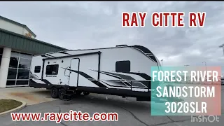 RAY  CITTE RV. New 2023 Forest River RV Sandstorm 302GSLR Toy Hauler Travel Trailer .Tour.