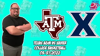 Texas A&M vs Xavier 3/31/22 College Basketball Free Pick CBB Betting Tips