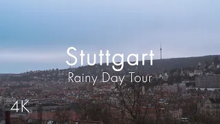 Stuttgart | Rainy Morning | Walking Tour | 4K