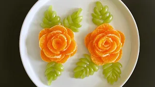 Super Fruit Decoration Idea /Orange & Grape’s Flower /Fruit Plate Art /Fruit Cutting & Carving trick