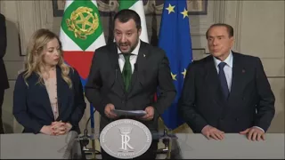 Consultazioni, Salvini: "Centrodestra unito e pronto a governo con premier Lega. No a veti"