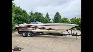 Dyno run, 1996 Fountain 32 Fever with twin 500 EFI, refreshed to 598hp, sold @ GrandSportCenter.com