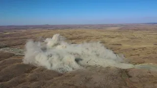 Взрыв на дороге Караганда-Балхаш Казахстан/DJI Mavic 2 Pro/Explosion