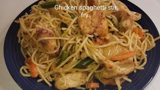 chicken spaghetti stir fry #homemade #chicken #spaghetti #easyrecipe