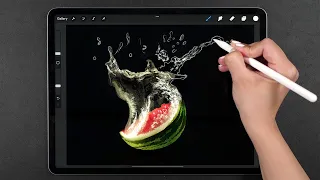 Draw With Me - Underwater Melon Slice | My Procreate Digital Art Technique