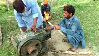 Diesel Engine  Start up Tube Well agricultural system in Rural area