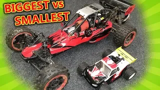 MASSIVE LOUD and TINY Little GAS RC Cars + Crashes!