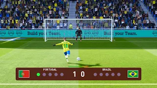 Portugal vs Brazil - Penalty Shootout FINAL FIFA World Cup 2022 | Ronaldo vs Neymar | PES Gameplay