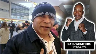 Mike Tyson Pays Tribute To The Late Carl Weathers At LAX