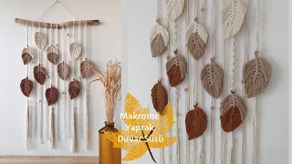 🍂 DIY| Easy Macrame Leaf Wall Hanging / Kolay Makrome Yaprak Duvar Süsü / BOHO HOME DECOR