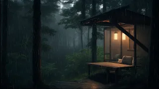 Rain Sounds For Sleeping | 99% Instantly Fall Asleep With rain in the shelter for relaxing