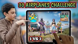 30 AIRPLANES CHALLENGE WITH 3 PRO M24 PLAYERS | IPAD PRO 90 FPS 6-FINGERS CLAW PUBG MOBILE HANDCAM