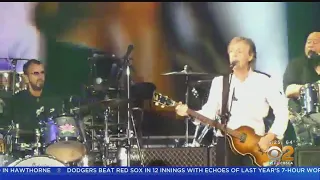 Ringo Starr Joins Paul McCartney During Dodger Stadium Performance