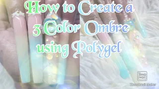 How to Create a 3 Color Ombre with Polygel | @modelonesofficial #nailsathome #polygel