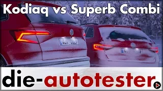 Skoda Kodiaq vs. Skoda Superb Combi - Die großen Skoda im Vergleich | Auto | Test | Deutsch