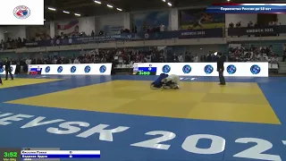 66 kg Киселев П Бадмаев Э 08 11 2021 Т3 Первенство России по дзюдо до 18 лет, ИЖЕВСК