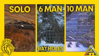 Top 3 PVP Rat Holes On The Center W/ FULL BASE DESIGNS | P. 2 | ARK: Survival Evolved