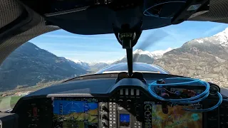 Diamond DA50RG | VFR departure from Sion LSGS | with ATC