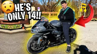 14 YEAR OLD LITTLE BROTHER RIDES MOTORCYCLE LIKE A PRO ! | BRAAP VLOGS