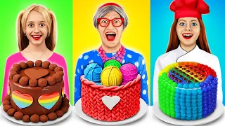 Me vs Grandma Cooking Challenge! Cake Decorating Challenge by YUMMY JELLY