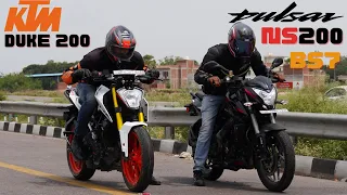 New 2023 Bajaj Pulsar NS200 BS7 vs  KTM Duke 200 Drag Race