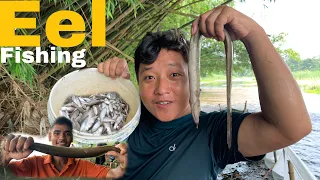 Eel fishing in nepal with traditional way