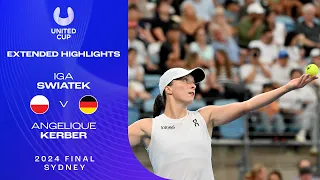 Iga Swiatek v Angelique Kerber Extended Highlights | United Cup 2024 Final